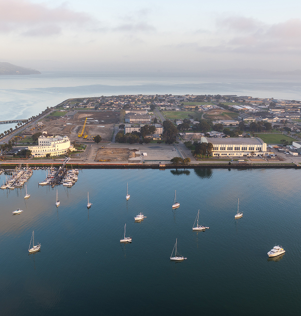 Aerial view of San Francisco’s Treasure Island.