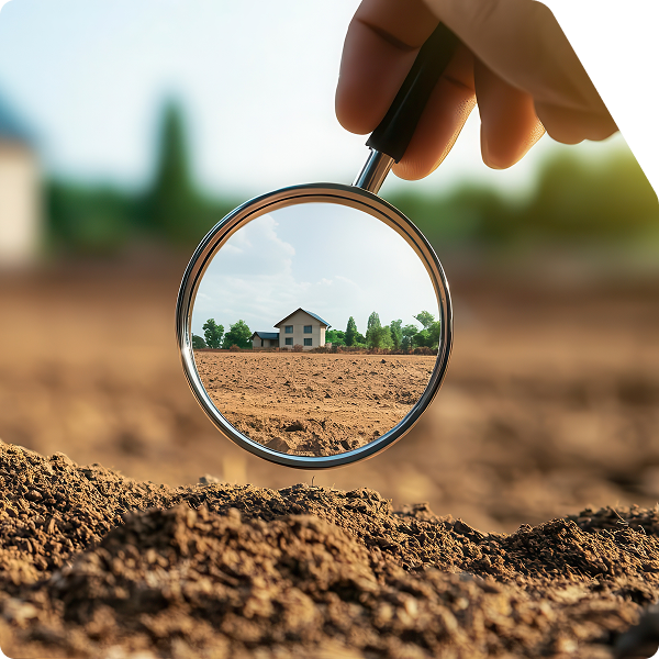 Discounted land property, investor analyzing assets, longterm growth